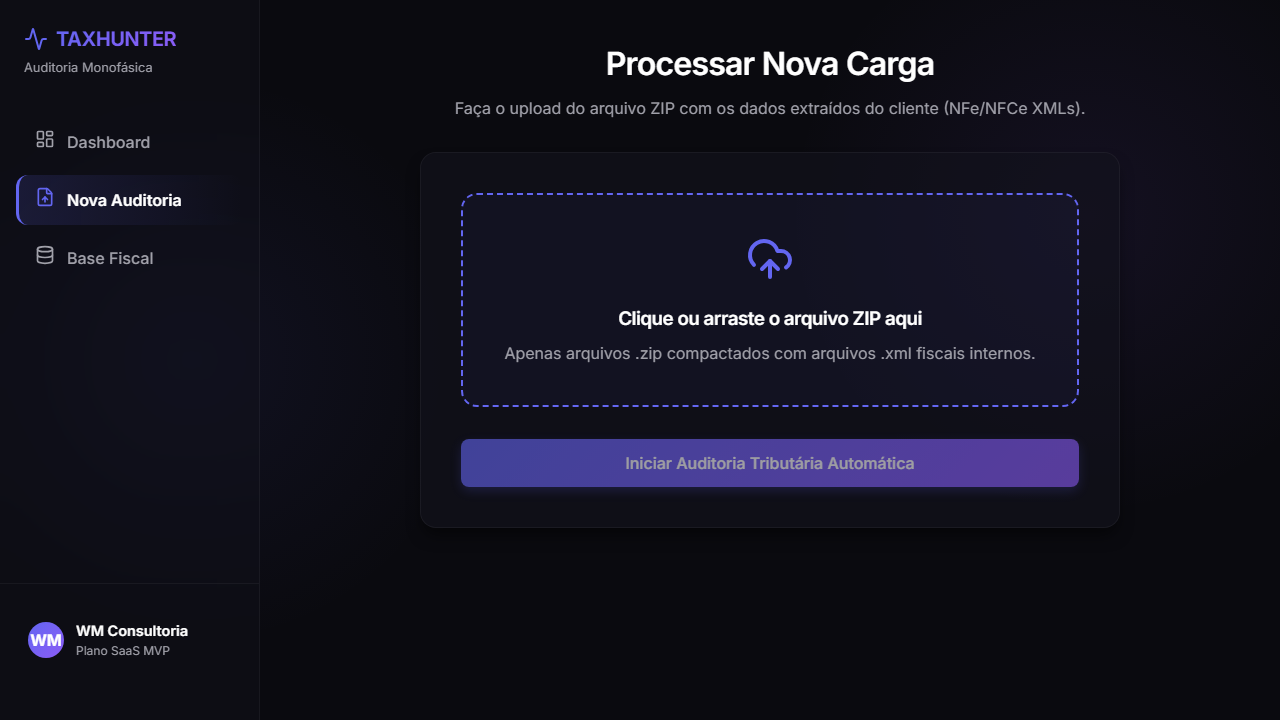 Upload de XML de Notas Fiscais no Tax Hunter
